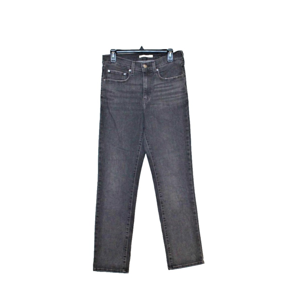 Levi's 724 High Rise Straight Jeans Womens 30 Black Denim 31x30 Stretch